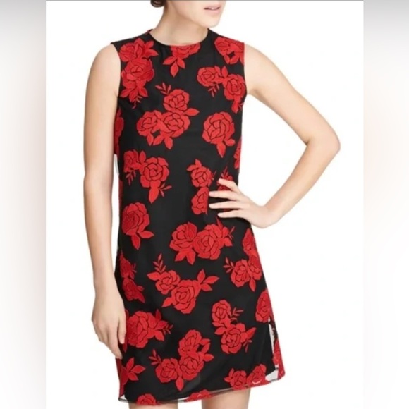 Embroidered Red Roses Dress - Picture 2 of 11